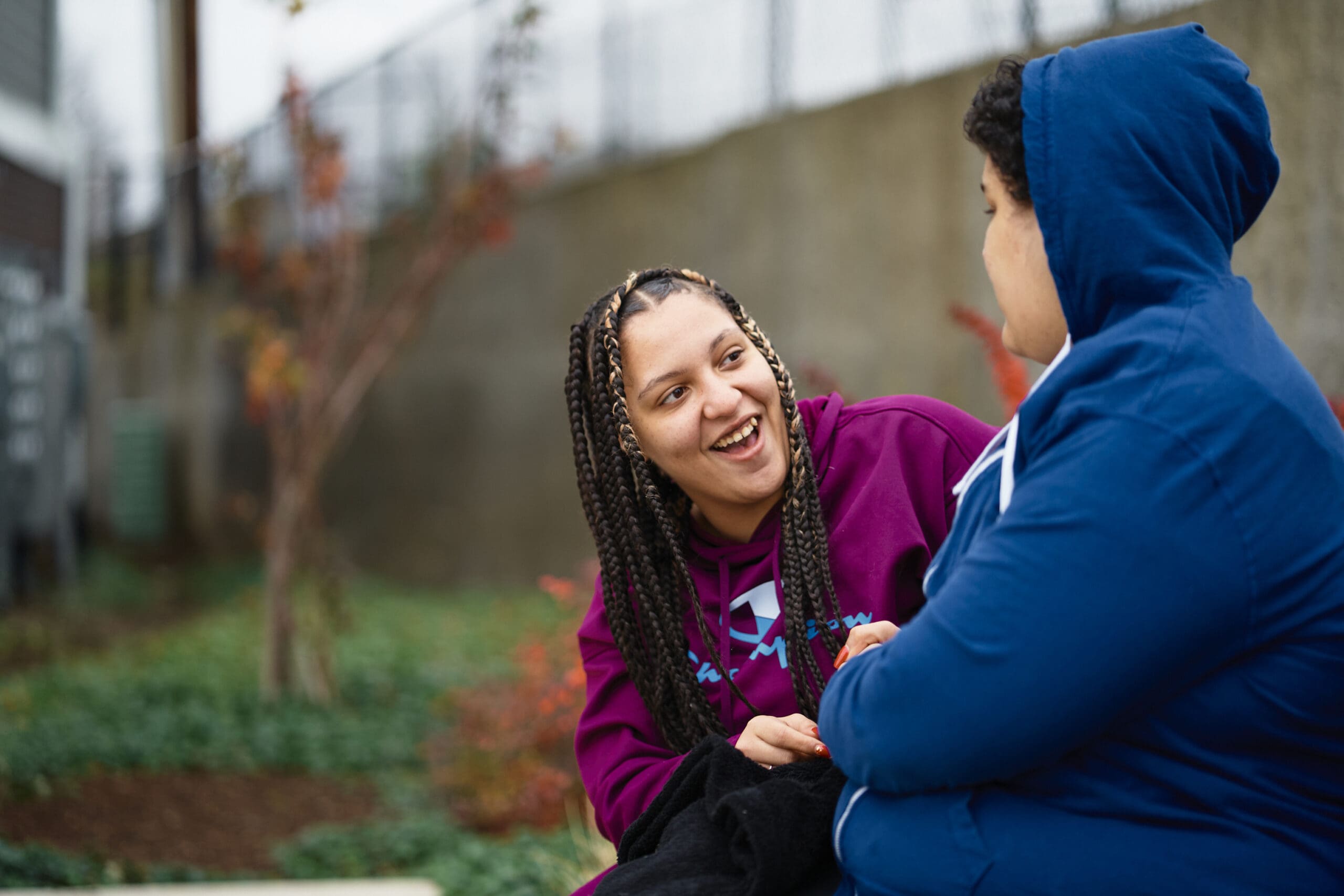 Personal support worker and young consumer