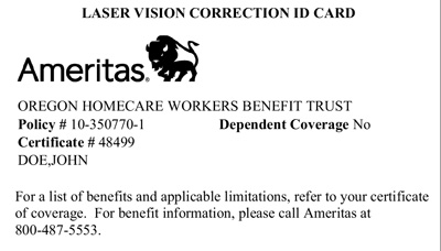 Ameritas hearing insurance card
