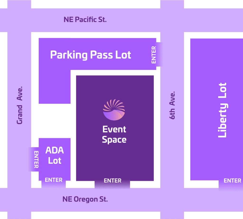 Map of the event space for in-person events for Portland.
